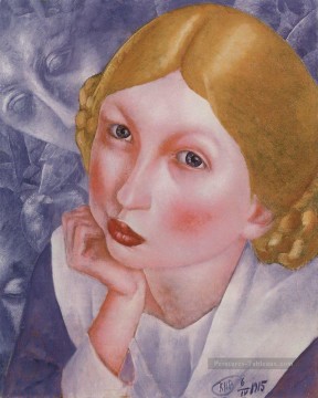 portrait Tableau Peinture - portrait d’un portrait de ria d’un kholopova 1915 Kuzma Petrov Vodkin